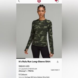 Lululemon It's Rulu Run Long-Sleeve Shirt